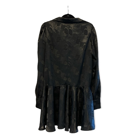 Mid  black dress long sleeve elegant - Picture 3 of 6